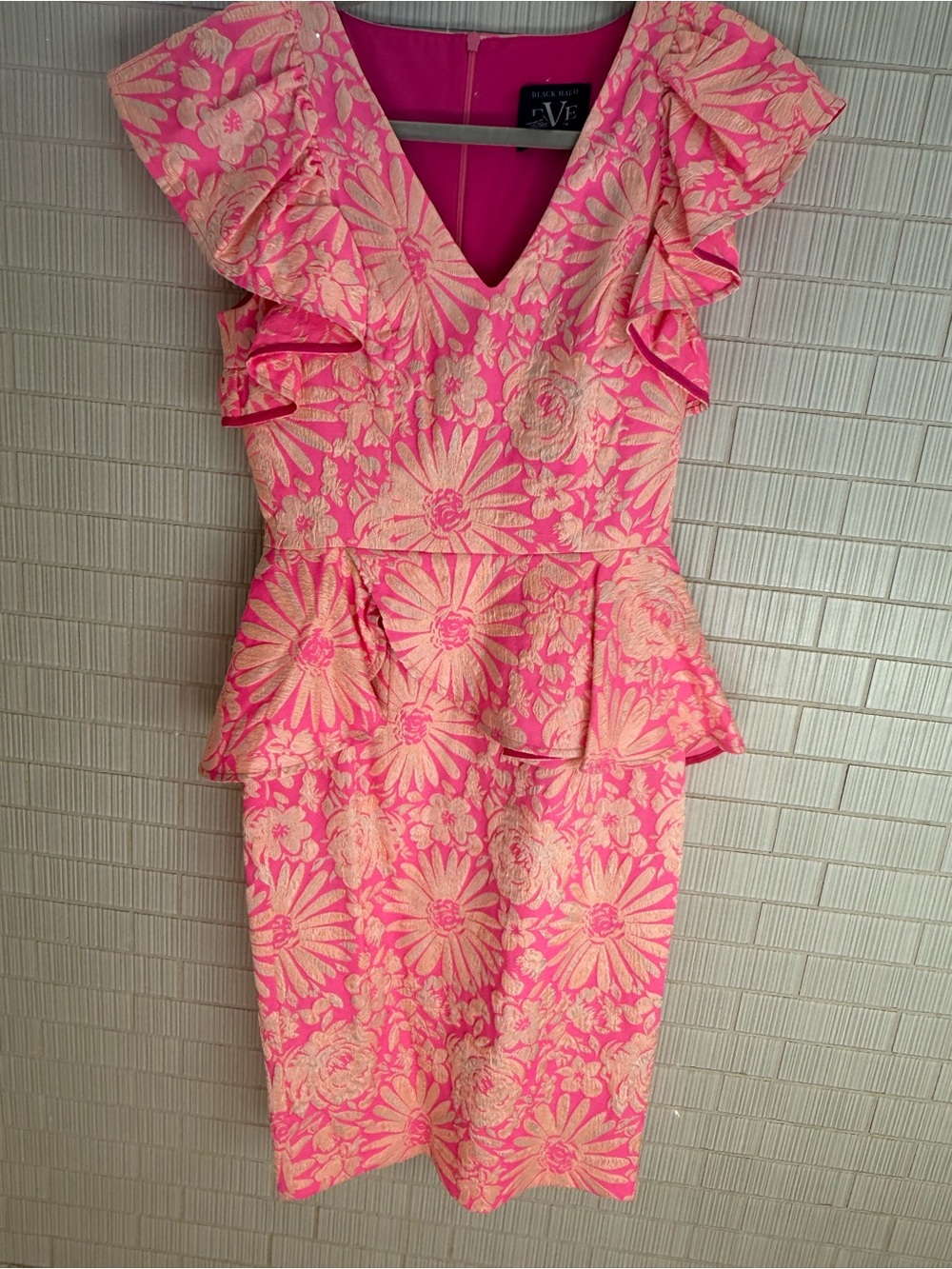 Pink Floral Peplum Dress
